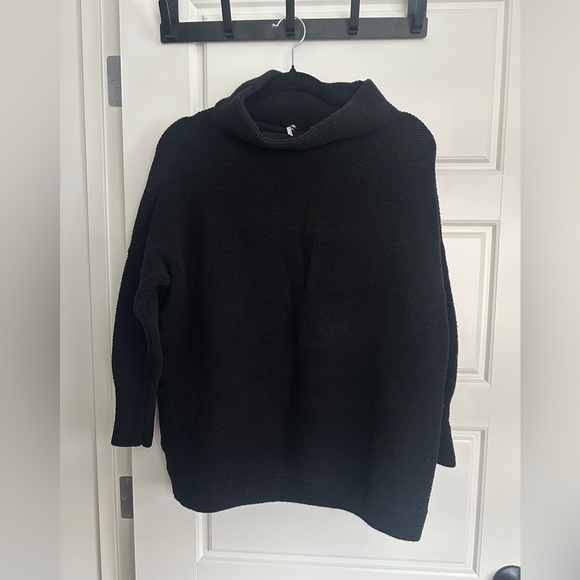 Free People Black Turtleneck Sweater with Relaxed Fit - Picture 2 of 5